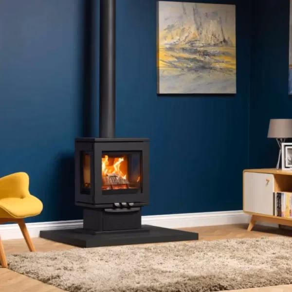 Purevision LPV5 Linear 3 Sided 5kw Wood Burning Stove