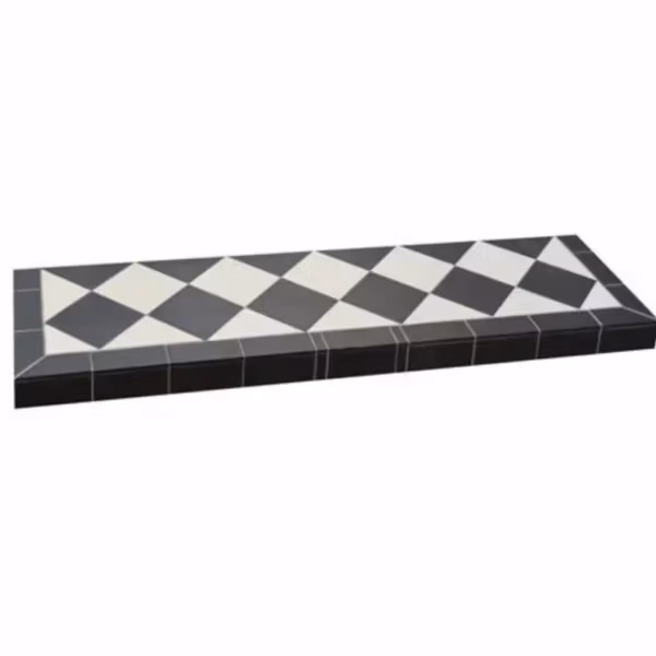 Diamond Quarry Black & White Tiled Hearth