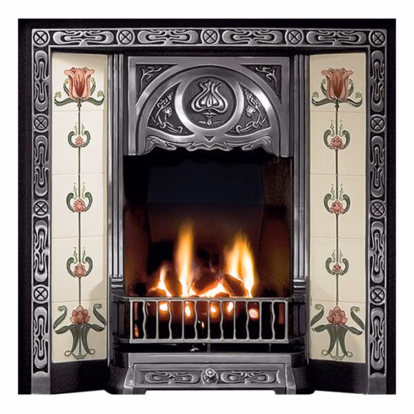 Gallery Tulip Tiled Cast Iron Insert at Heatwave Fireplaces Warrington