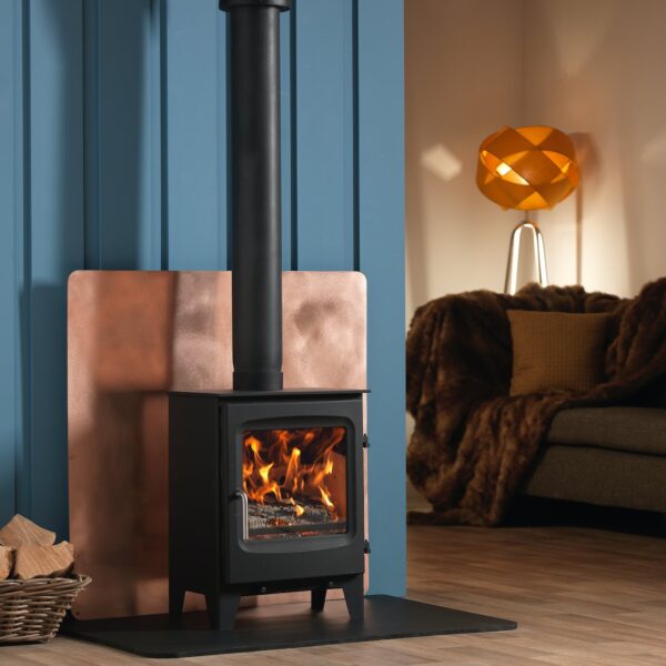 Go Eco Excel 5kW wide multifuel stove with modern door