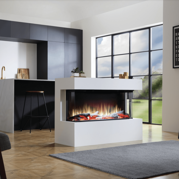 Charlton and Jenrick iRange i1000e Deep Electric Fire shown in a room setting
