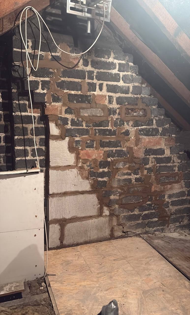 Chimney lining and rebuilding work underway
