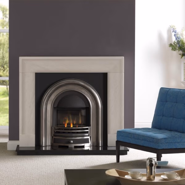 Penman Arlington Portuguese limestone Fireplace at Heatwave Fireplaces Warrington