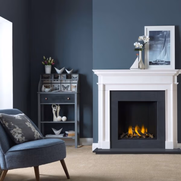Penman Aversa Agean limestone Fireplace at Heatwave Fireplaces Warrington