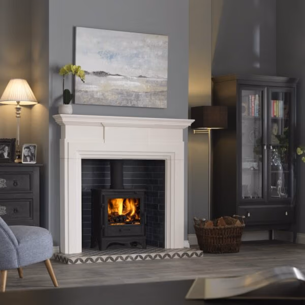 Penman Hadley Agean limestone Fireplace at Heatwave Fireplaces Warrington