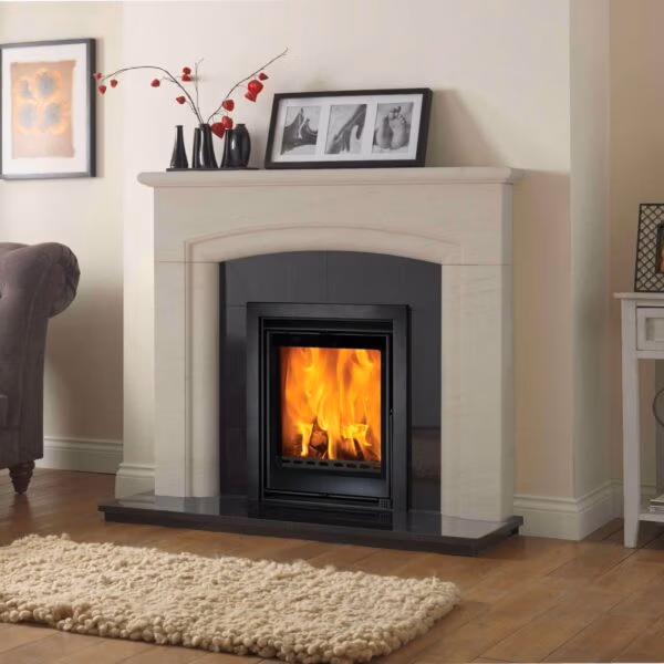 Penman New Haven Portuguese limestone Fireplace at Heatwave Fireplaces Warrington