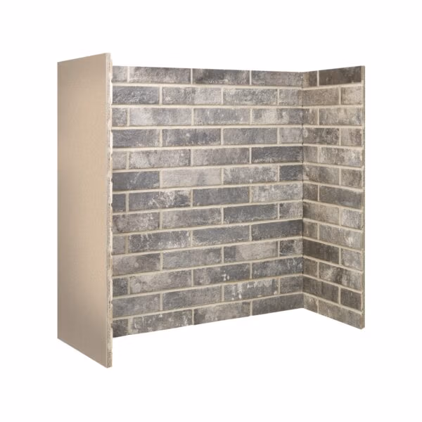 Penman Steel Grey Brick Bond Chamber at Heatwave Fireplaces Warrington