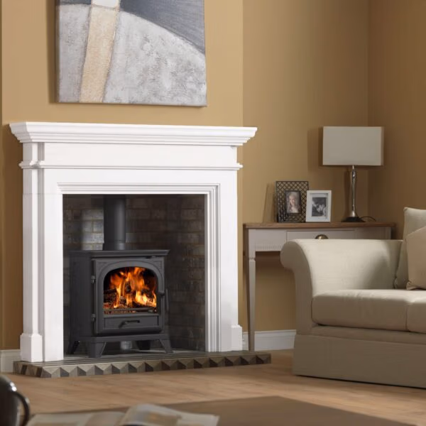 Penman Teramo Agean limestone Fireplace at Heatwave Fireplaces Warrington
